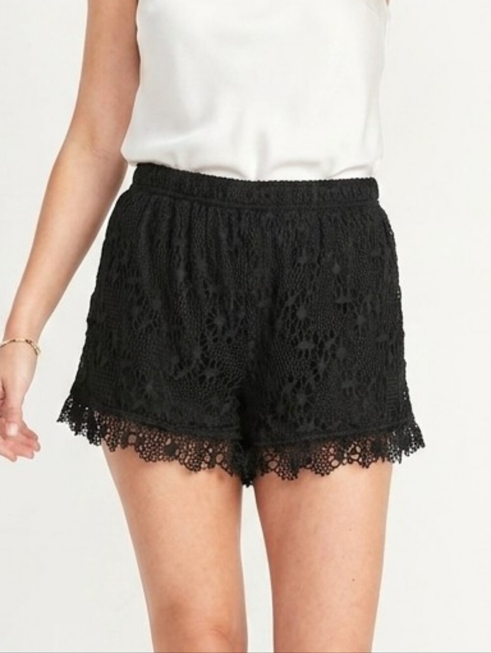 Almost Famous Black Crochet Lace Shorts
